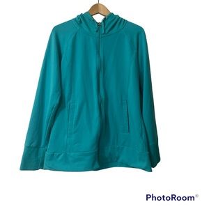 🏐Athletic teal blue hoodie that zip all the way down size XL